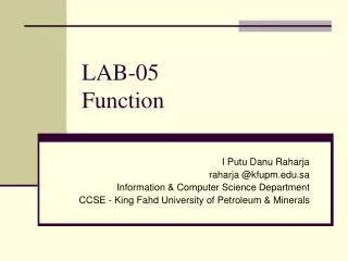 LAB-05 Function