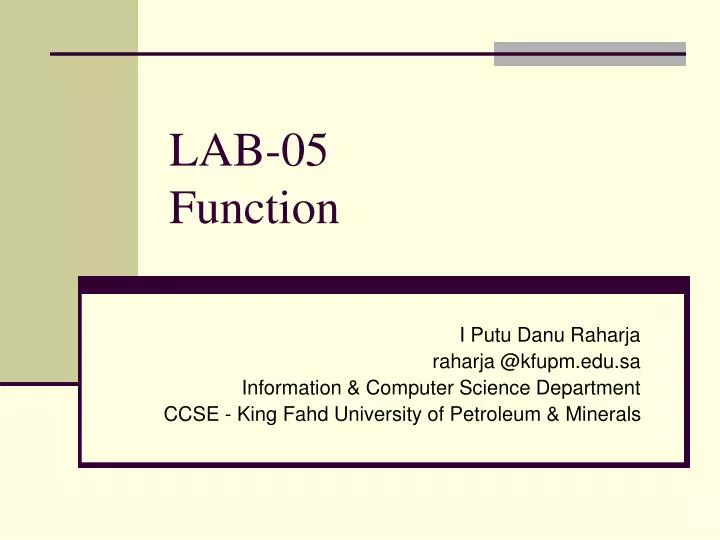 lab 05 function