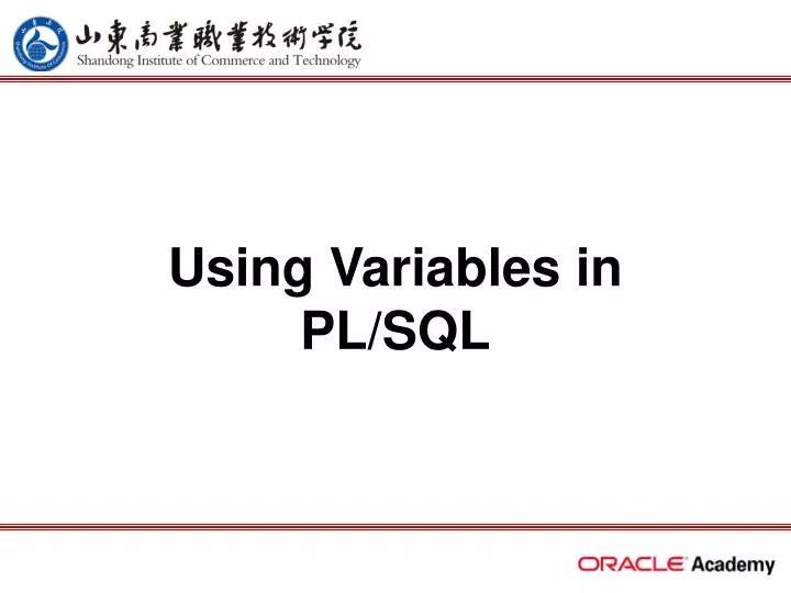 using variables in pl sql