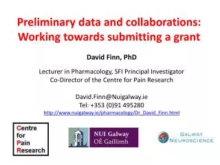 Preliminary data and collaborations: Working towards submitting a grant