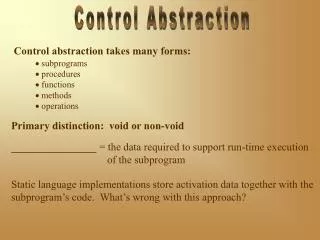 Control Abstraction