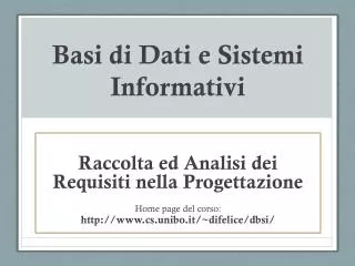 basi di dati e sistemi informativi