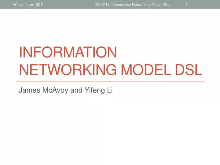 information networking model dsl