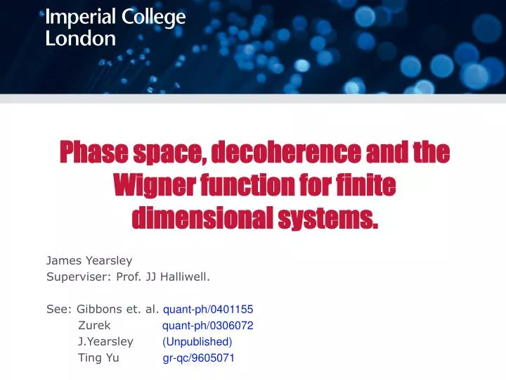 phase space decoherence and the wigner function for finite dimensional systems
