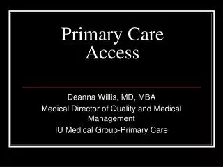 Primary Care Access