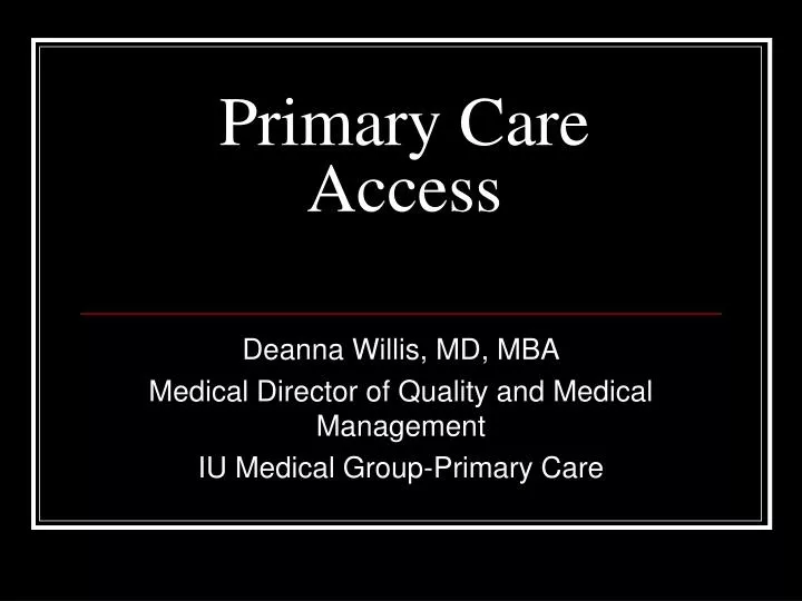 primary care access