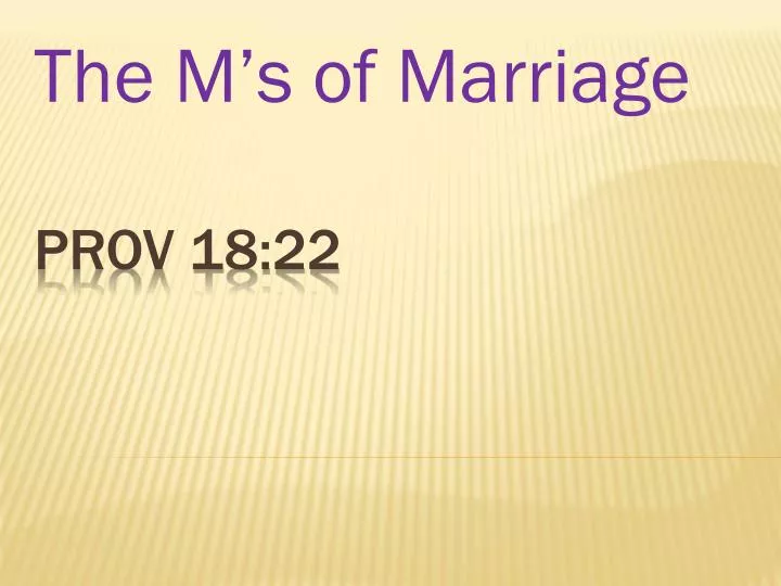 the m s of marriage