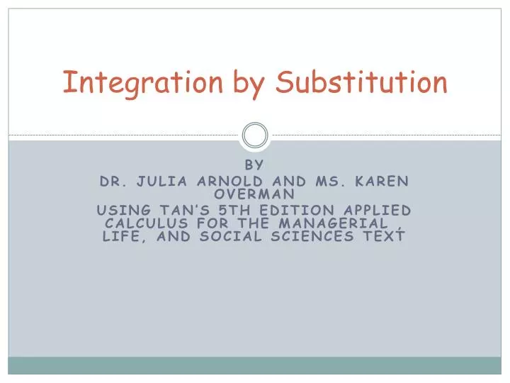 integration by substitution