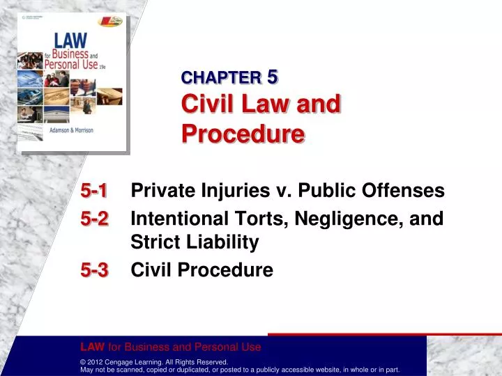 Ppt Chapter 5 Civil Law And Procedure Powerpoint Presentation Free Download Id3091470 