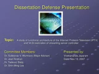 Dissertation Defense Presentation