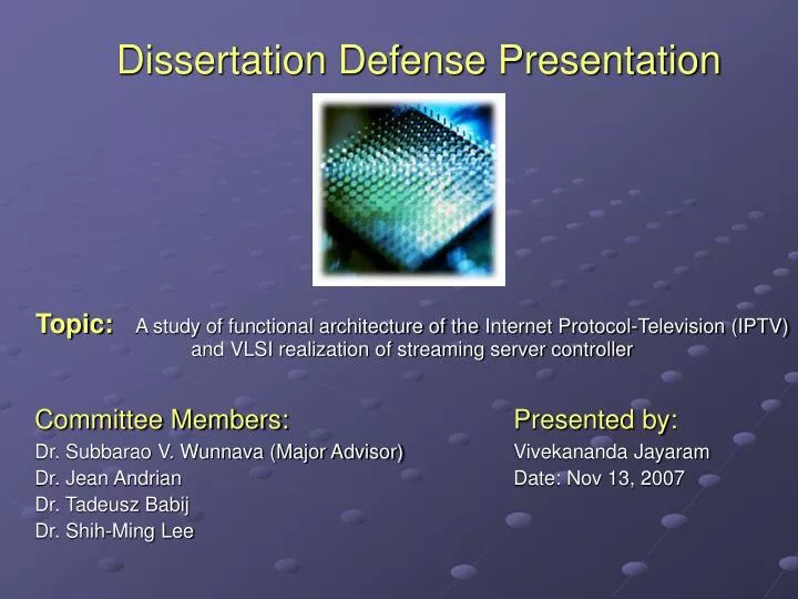dissertation defense presentation