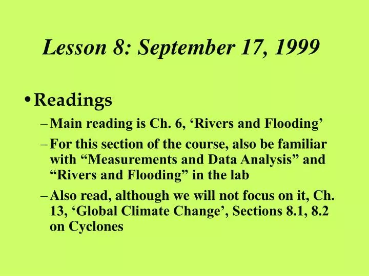 lesson 8 september 17 1999