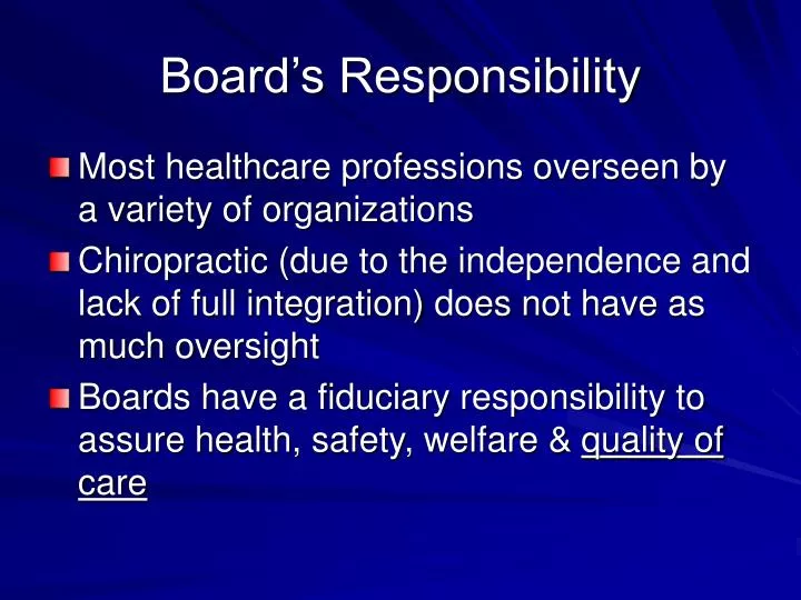 board s responsibility