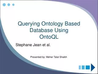 Querying Ontology Based Database Using OntoQL
