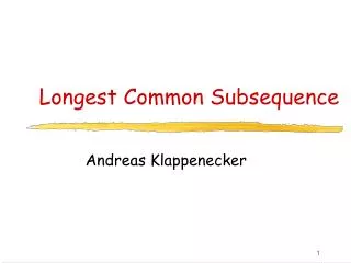 longest common subsequence