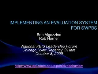 Implementing an Evaluation System for SWPBS