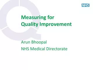 Measuring for Quality Improvement
