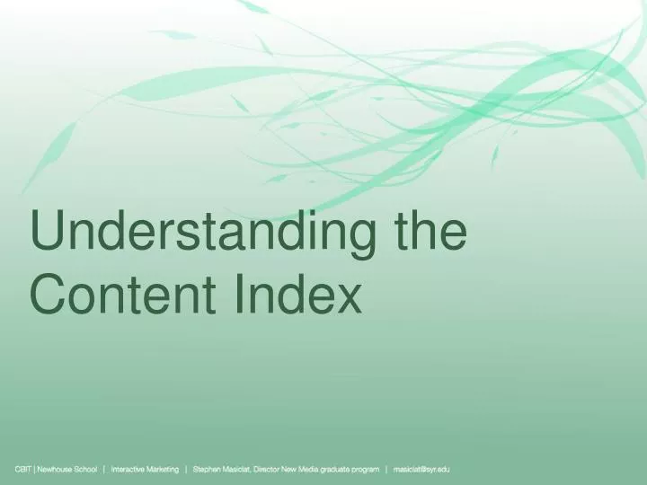 understanding the content index