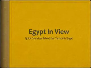 Egypt In View