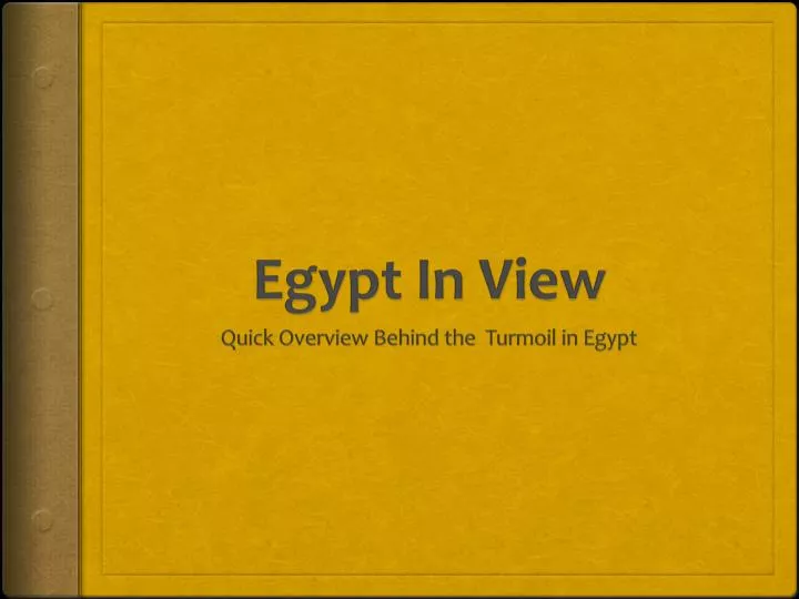 egypt in view