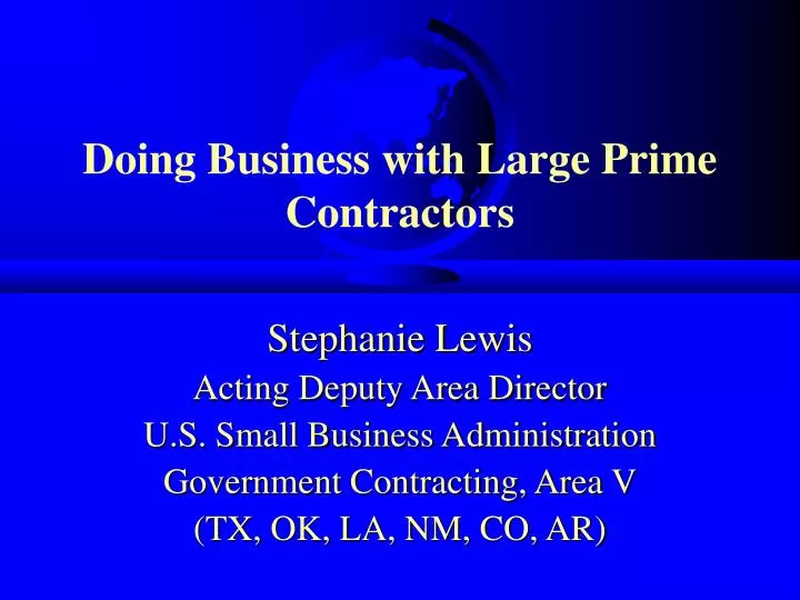 doing business with large prime contractors