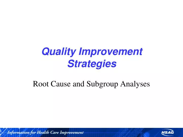 quality improvement strategies