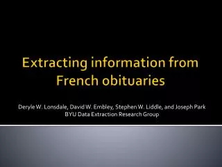 Extracting information from French obituaries