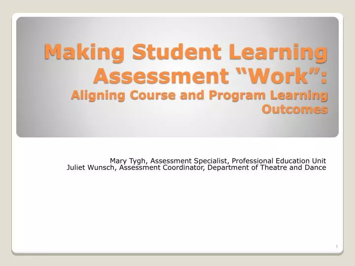 making student learning assessment work aligning course and program learning outcomes