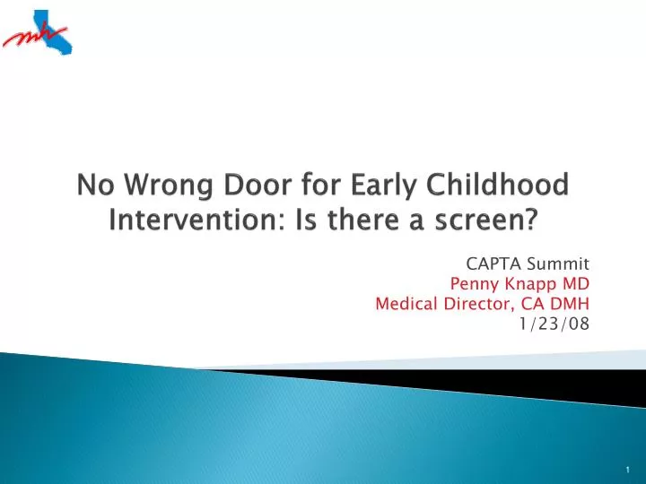 no wrong door for early childhood intervention is there a screen
