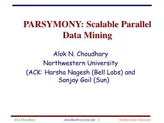 PARSYMONY: Scalable Parallel Data Mining