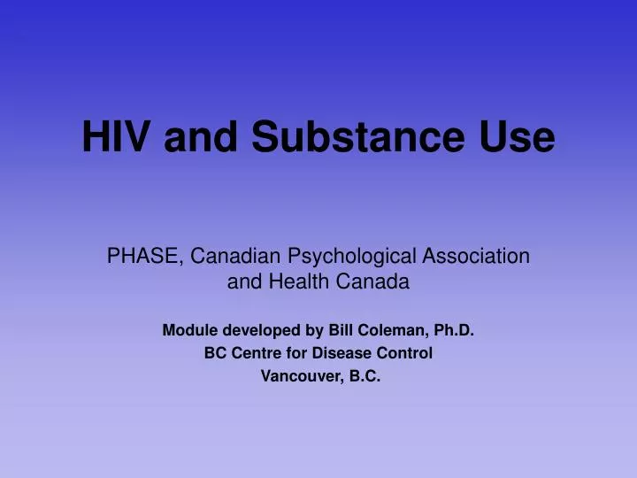 hiv and substance use