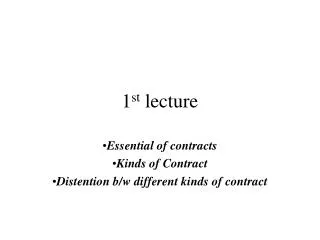 1 st lecture