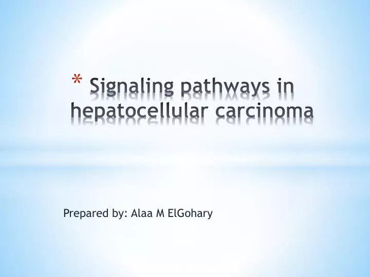 signaling pathways in hepatocellular carcinoma
