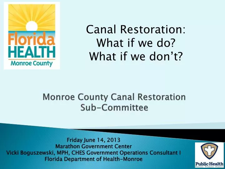 monroe county canal restoration sub committee