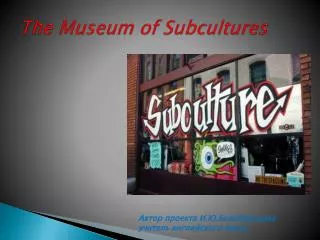 the museum of subcultures
