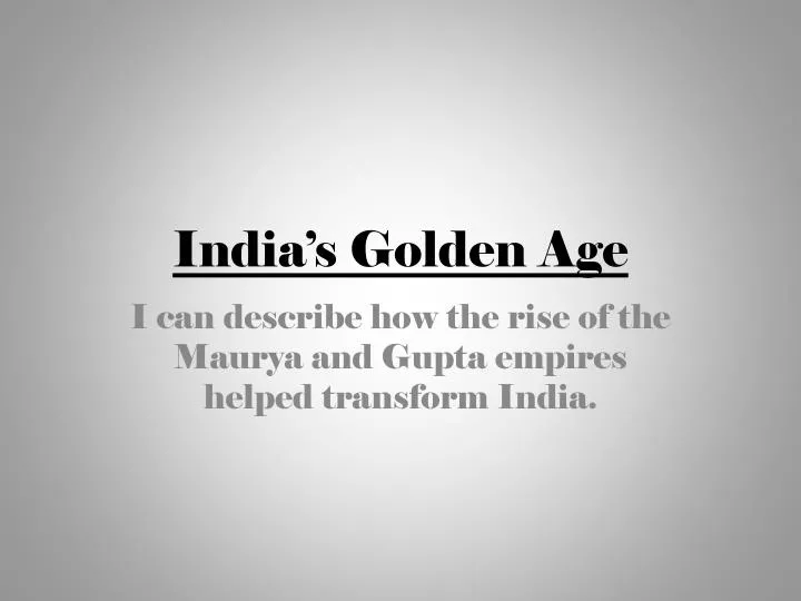 india s golden age
