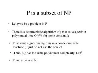 P is a subset of NP