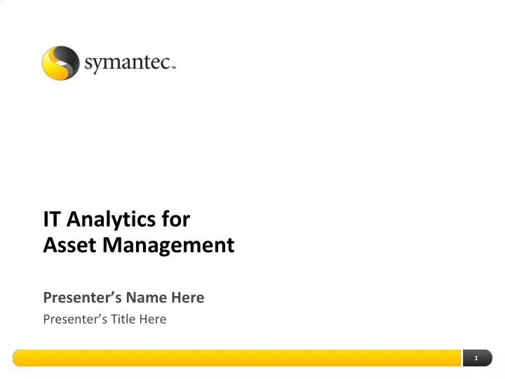 it analytics for asset management