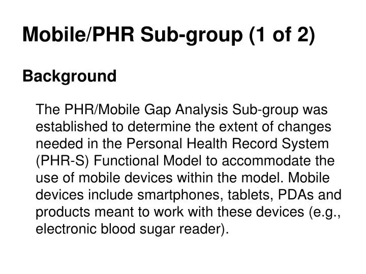 mobile phr sub group 1 of 2