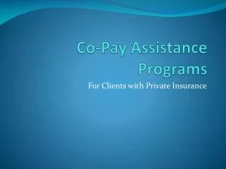 co pay assistance programs