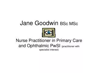 Jane Goodwin BSc MSc