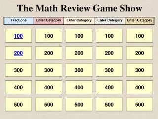 The Math Review Game Show