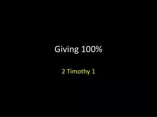 Giving 100%