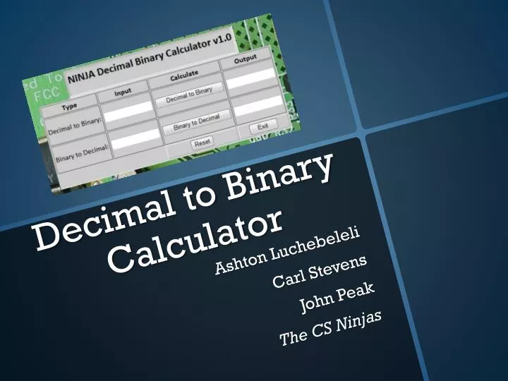 decimal to binary calculator