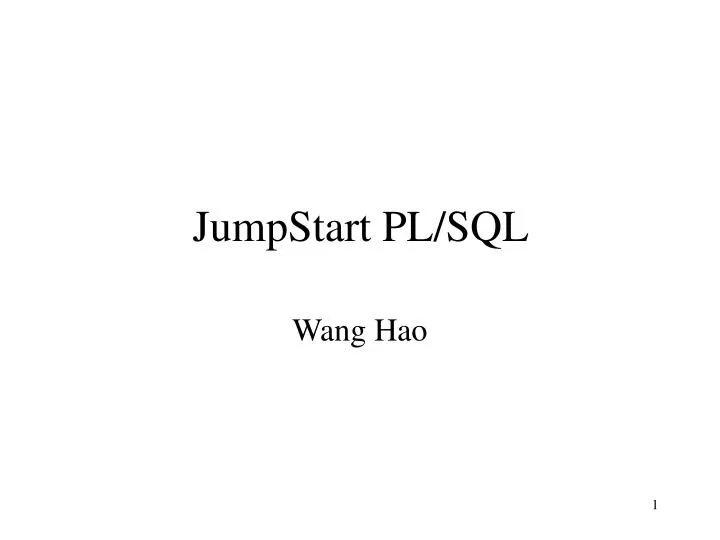 jumpstart pl sql