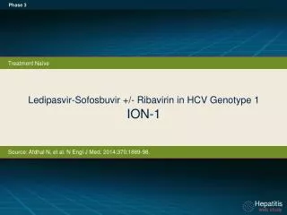 Ledipasvir-Sofosbuvir +/- Ribavirin in HCV Genotype 1 ION-1