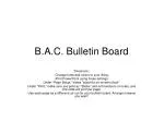 B.A.C. Bulletin Board - slide 1
