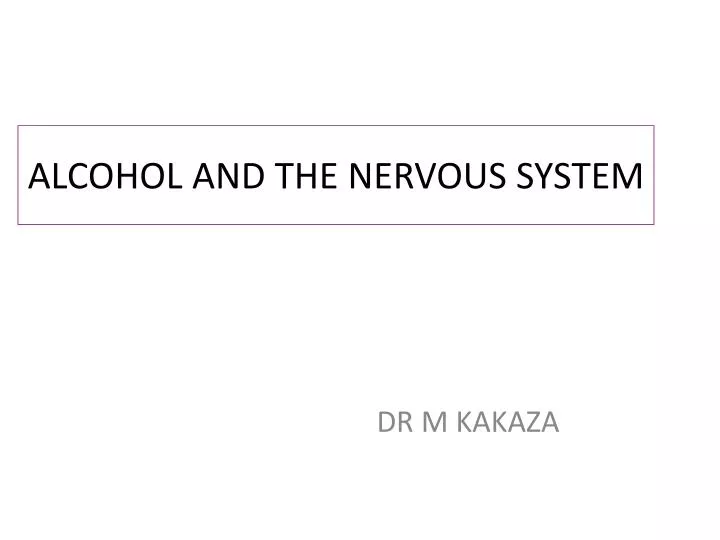 alcohol and the nervous system