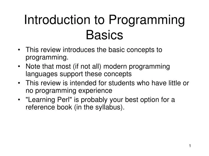 introduction to programming basics
