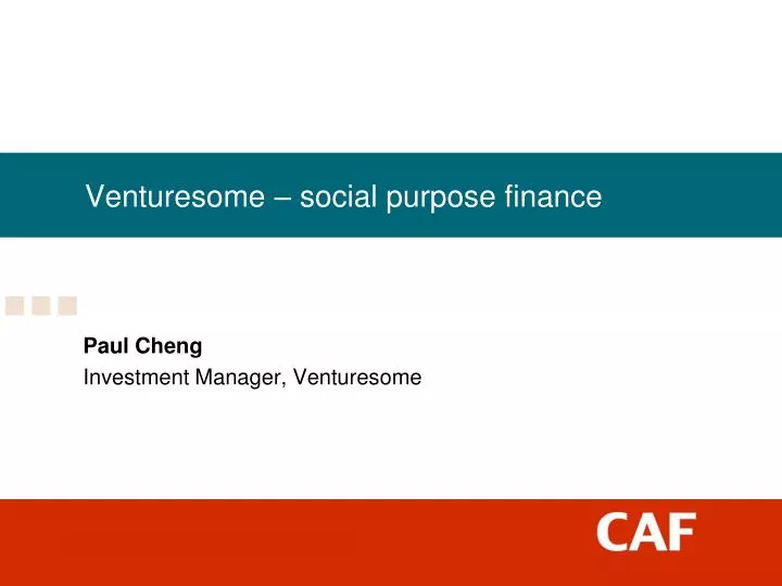 venturesome social purpose finance